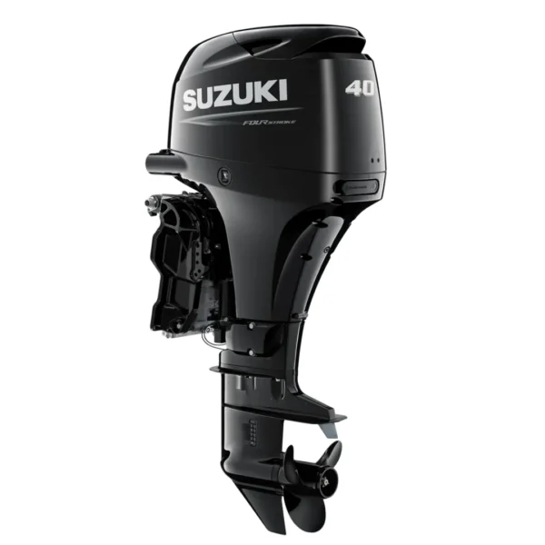 A suzuki outboard motor is shown in this image.